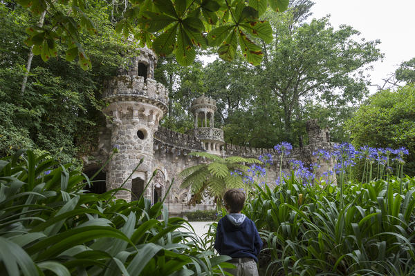 The ancient Portal of Guardians at the Central Pavilion of the Quinta da Regaleira estate Sintra Portugal Properties Europe