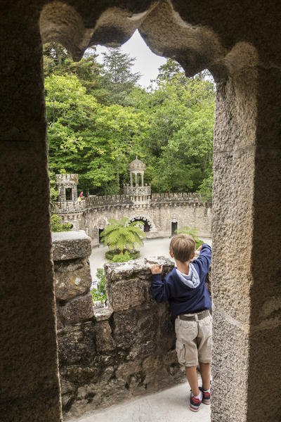 The ancient Portal of Guardians at the Central Pavilion of the Quinta da Regaleira estate Sintra Portugal Properties Europe