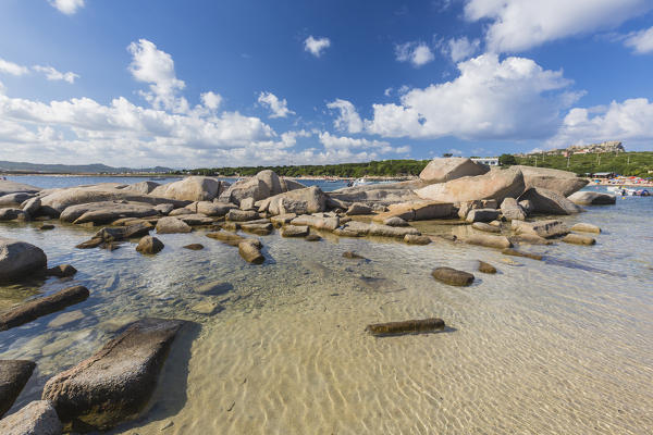 Rocks shaped by wind frame the turquoise sea Capo Testa Santa Teresa di Gallura Province of Sassari Sardinia Italy Europe