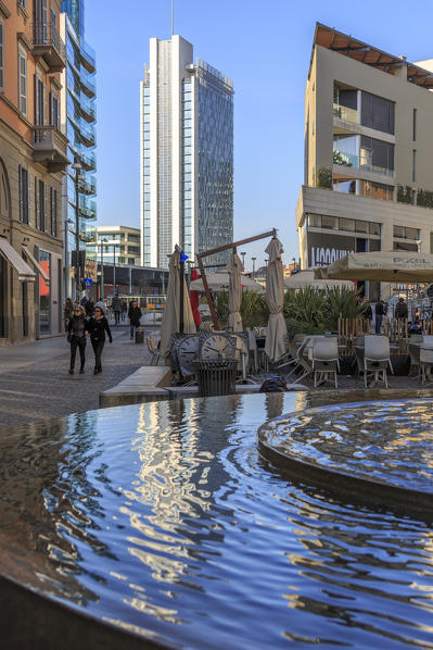 The urban area of Corso Como known for restaurants and shopping Milan Lombardy Italy Europe