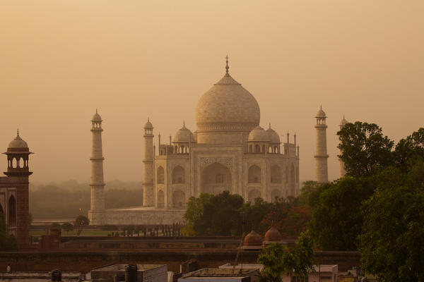 The Taj Mahal in Agra, northern India, Uttar Pedrash state, is an immense mausoleum of white marble, built between 1631 and 1648 by order of the Mughal emperor Shah Jahan in memory of his favourite wife (Unesco World's Heritage) India