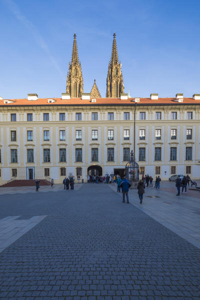 Back view of the gothic Cathedral of Saint Vitus Prague Czech Republic Europe