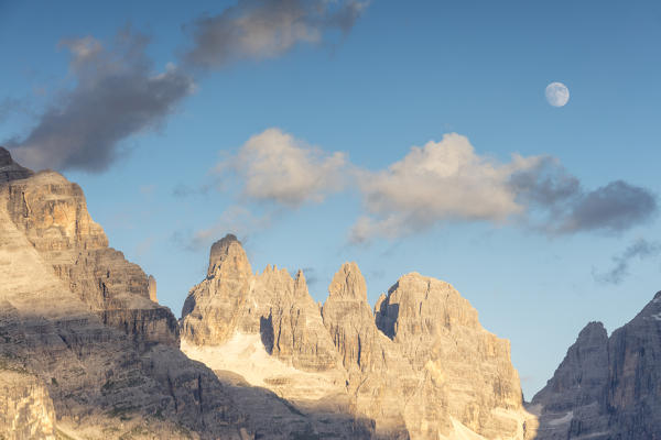 Sunset on Cima Tosa the highest mountain of the Brenta Group Madonna di Campiglio Dolomites Trentino Alto Adige Italy Europe