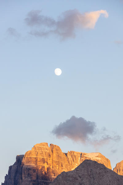 Sunset on Cima Tosa the highest mountain of the Brenta Group Madonna di Campiglio Dolomites Trentino Alto Adige Italy Europe