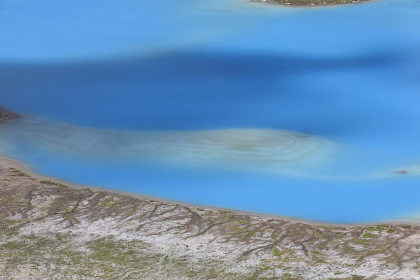 Summer view of the turquoise alpine lake Joriseen Jörifless Pass canton of Graubünden Engadin Switzerland Europe