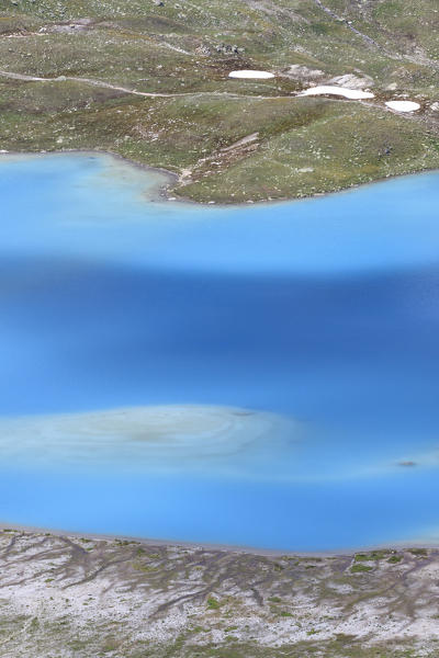 Summer view of the turquoise alpine lake Joriseen Jörifless Pass canton of Graubünden Engadin Switzerland Europe