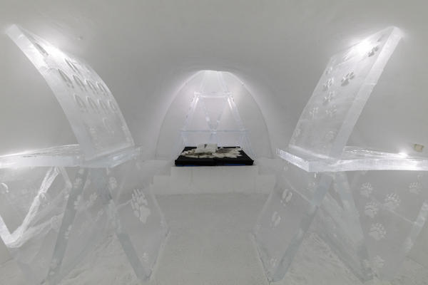 Art suite, Ice Hotel, Jukkasjarvi, Kiruna, Norrbotten County, Lapland, Sweden