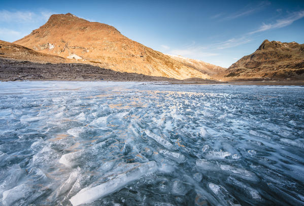 Blocks of ice, Montespluga, Chiavenna Valley, Sondrio province, Valtellina, Lombardy, Italy