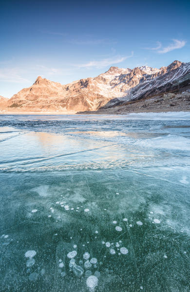 Ice bubbles, Montespluga, Chiavenna Valley, Sondrio province, Valtellina, Lombardy, Italy