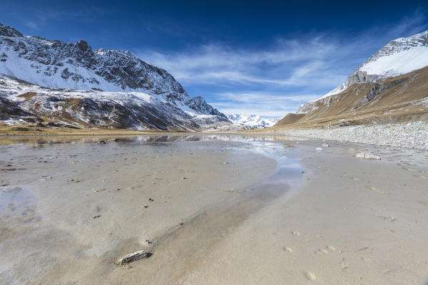 Snow capped mountains, Albula Pass, Bergün, Canton of Graubünden, Engadine, Switzerland