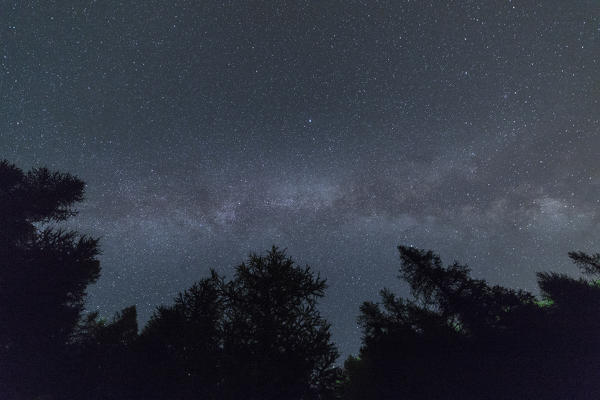 Starry sky, Lago Azzurro, Spluga Valley, province of Sondrio, Valtellina, Lombardy, Italy