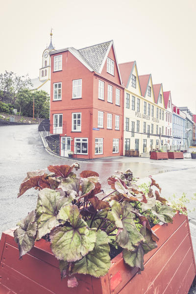 Typical houses in the city centre of Torshavn, Streymoy Island, Faroe Islands