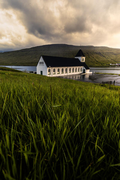 Church of Nordskali, Eysturoy island, Faroe Islands, Denmark