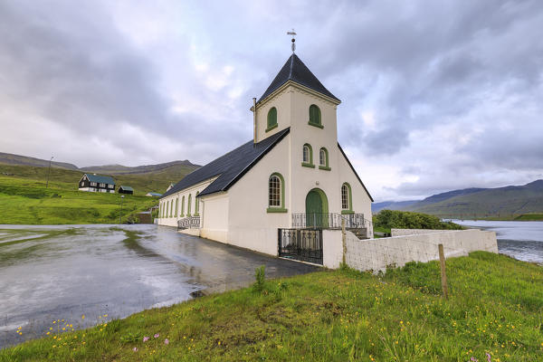 Church of Nordskali, Eysturoy island, Faroe Islands, Denmark