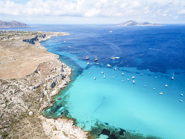 Cala Rossa, Favignana island, Aegadian Islands, province of Trapani, Sicily, Italy