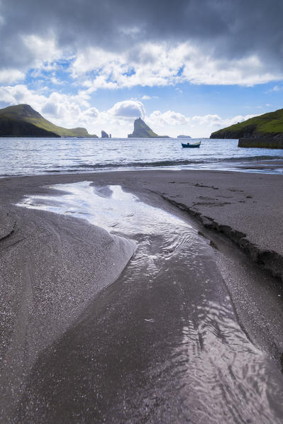 Sand beach, Bour, Vagar island, Faroe Islands, Denmark