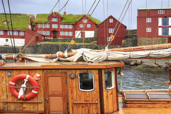 Traditional wooden boat, Torshavn, Streymoy Island, Faroe Islands, Denmark