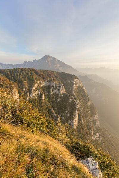 Sunrise on Grigna meridionale seen from Monte Coltignone, Lecco, Lombardy, Italy