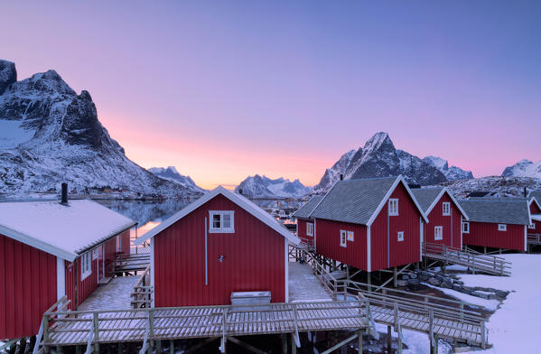 Typical fishermen's huts (Rorbu), Reine, Lofoten Islands, Norway