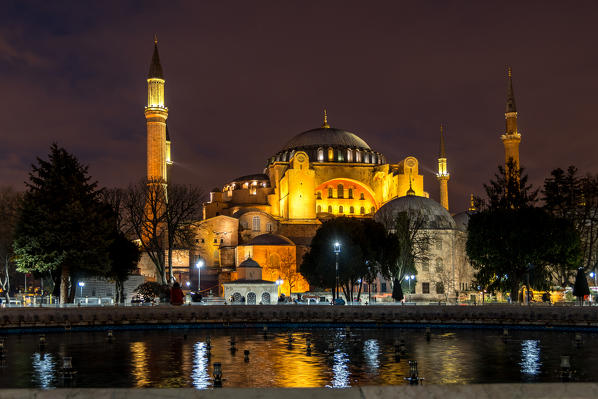 Hagia Sophia,Santa Sophia Mosque by night,Istanbul, Turkey,Turkish