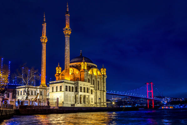 Ortaköy Mosque by night,Istanbul, Turkey,Turkish