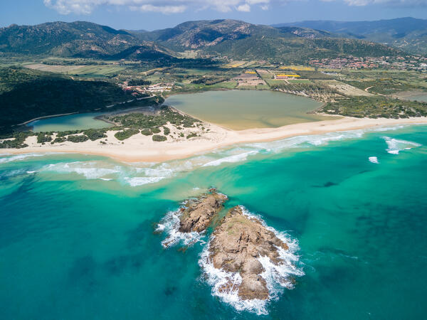 Su Giudeu beach, Chia,Domus De Maria, Cagliari province, Sardinia, italy, europe.