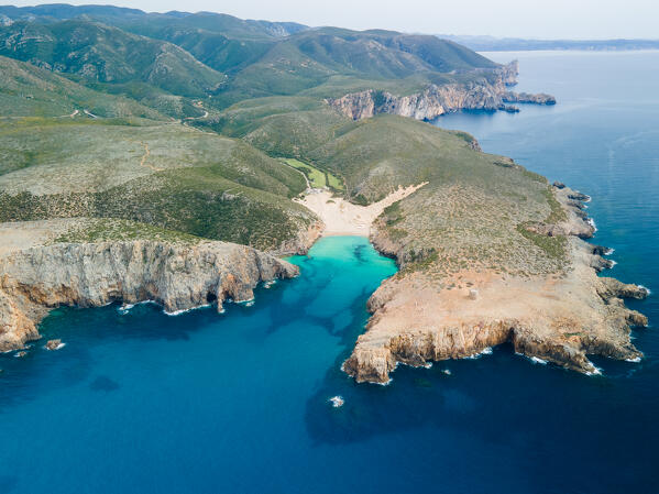 Cala Domestica beach, Buggerru, Cagliari Province, Sardinia, Italy, Europe.