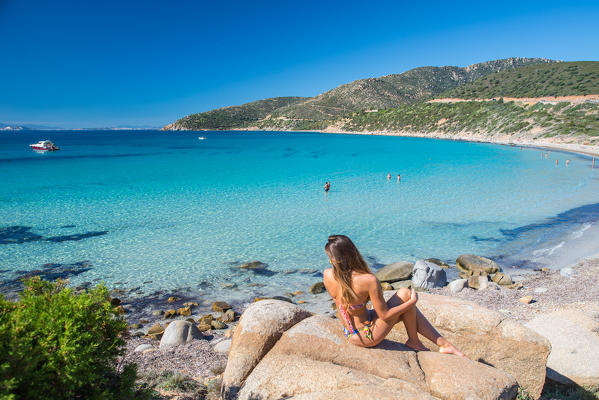 mari pintau beach, quartu sant'elena, cagliari province, sardinia, italy, europe.