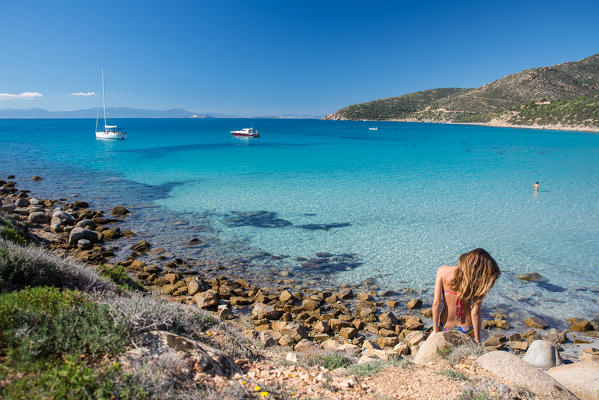 mari pintau beach, quartu sant'elena, cagliari province, sardinia, italy, europe.