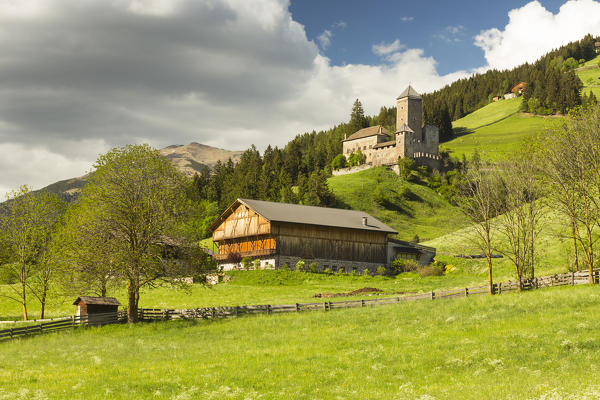 a view of the Castle of Burg Reinegg in Sarntal, Bolzano province, South Tyrol, Trentino Alto Adige, Italy