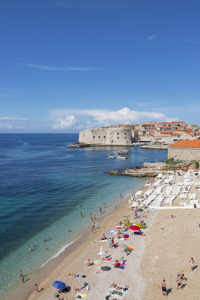 A beach in Dubrovnik (Dubrovnik, Dubrovnik-Neretva county, Dalmatia region, Croatia, Europe)
