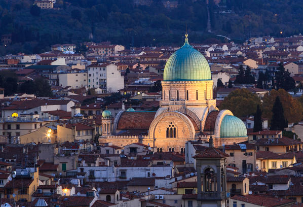 Europe, Italy, Tuscany. The Medici Chapel in Florence at dusk