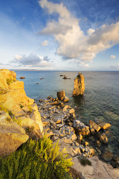 Sunset at Colonne di Carloforte, San Pietro Island, Sud Sardegna province, Sardinia, Italy, Europe.