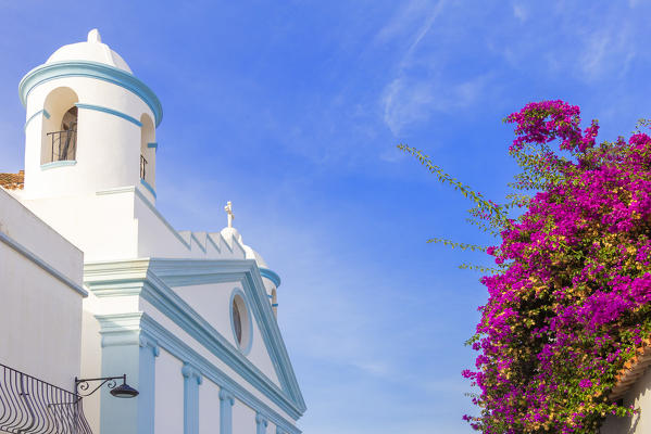 White church of Calasetta village. Sant'Antioco Island, Sud Sardegna province, Sardinia, Italy, Europe.