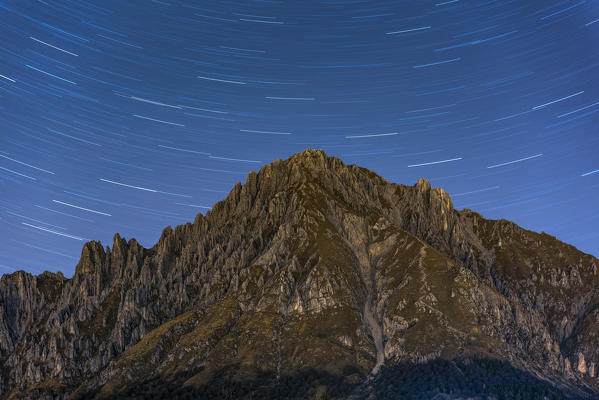 Southern Grigna at night, Piani Resinelli, Lecco, Lecco province, Lombardy, Italy