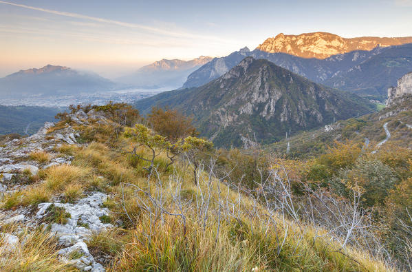 Sunrise on Lecco mountains from Morterone, Lecco province, Lombardy, Italy, Europe