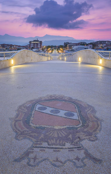 Dawn on Lido di Camaiore pier, Lucca province, Versilia, Tuscany, Italy, Europe