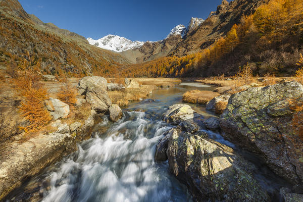 Preda Rossa in Autumn time, Val Masino, Valtellina, Sondrio province, Lombardy, Italy, Europe