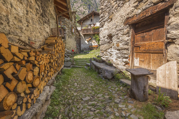 Savogno village, Piuro, Chiavenna valley, Sondrio province, Lombardy, Italy, Europe