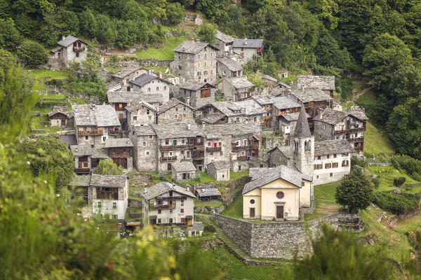 Savogno village, Piuro, Chiavenna valley, Sondrio province, Lombardy, Italy, Europe