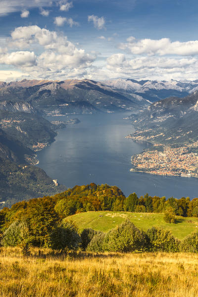 A view of lake Como (ramo di Lecco) from Sev refuge, Corni di Canzo mountains, Valbrona, Como and Lecco province, Lombardy, Italy, Europe