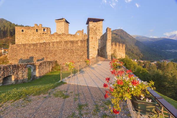 St. Michael castle (Castello di San Michele), Ossana village, Sun valley (val di Sole), Trento province, Trentino alto adige, Italy, Europe
