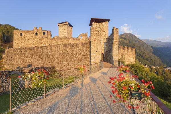 St. Michael castle (Castello di San Michele), Ossana village, Sun valley (val di Sole), Trento province, Trentino alto adige, Italy, Europe