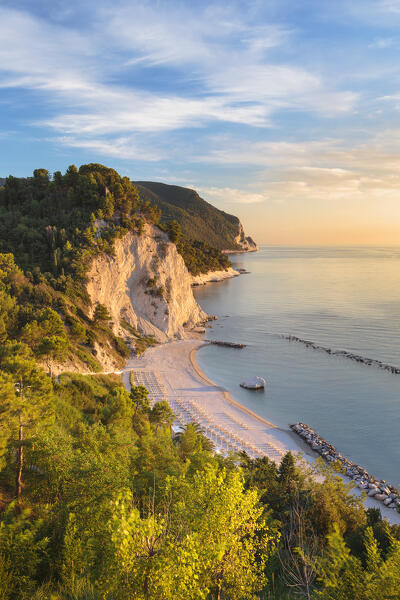 The Spiaggia del Frate beach, Adriatic sea, Numana, Riviera del Conero, Ancona province, Marche, Italy, Europe