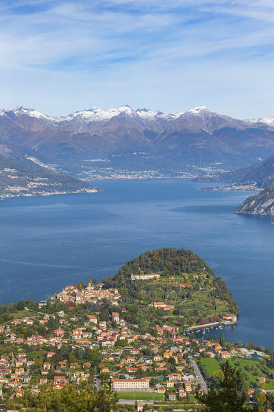 A view of Bellagio and Larian Triangle (Triangolo Lariano), lake Como, Como province, Lombardy, Italy, Europe