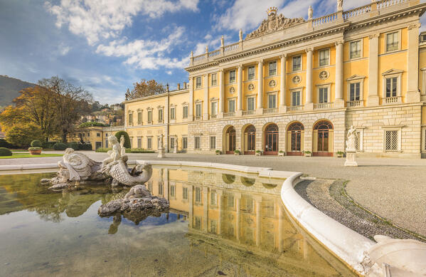 Villa Olmo, Villa Olmo Monumental Fountain, lake Como, Como city, Lombardy, Italy, Europe