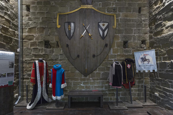 A museum with a medieval clothes, Castel Baradello, Spina Verde, Como city, lake Como, Lombardy, Italy, Europe