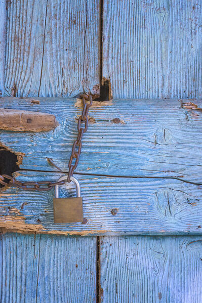 Some details of a old colorful house along the 