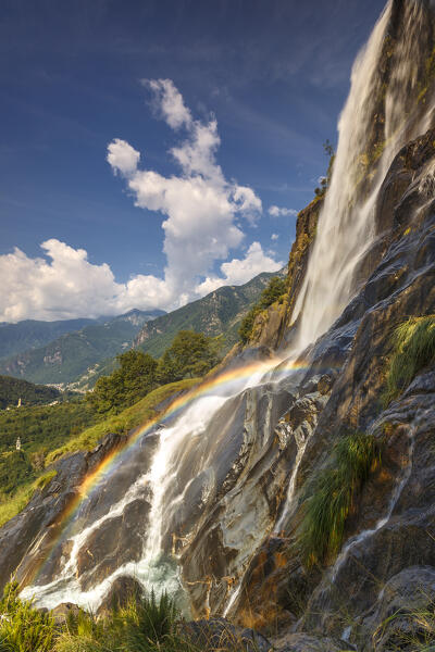 Acqua Fraggia waterfall, Piuro, Sondrio province, Chiavenna valley, Lombardy, Italy, Europe
