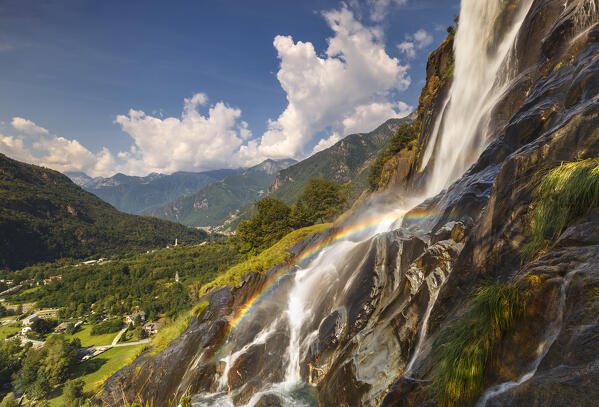 Acqua Fraggia waterfall, Piuro, Sondrio province, Chiavenna valley, Lombardy, Italy, Europe